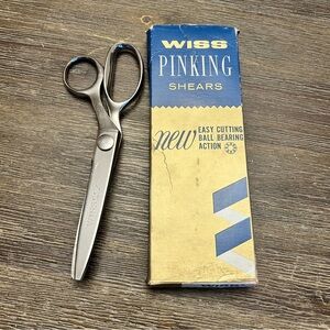 Vtg Wiss Pinking Shears CC-7 Fully Nickel Plated w/Original Box‎ EUC!
